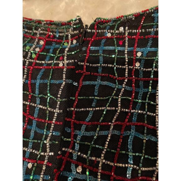 Giorgio Armani 1990’s Black Multicolor Net Hand Beaded Gown Dress Size IT 38 - Picture 8 of 10